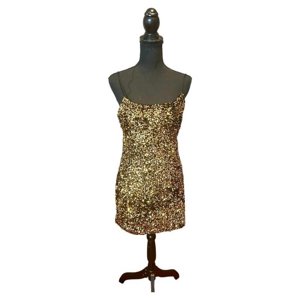 NWOT BP Black and Gold Garment dress